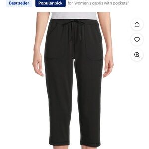 Athletic Works Black Drawstring Capris